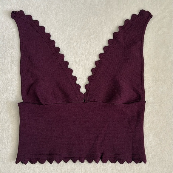 Intimately by Free People | In Bloom Scalloped Knit Brami Top OB1136855 Plum XS - Picture 2 of 16